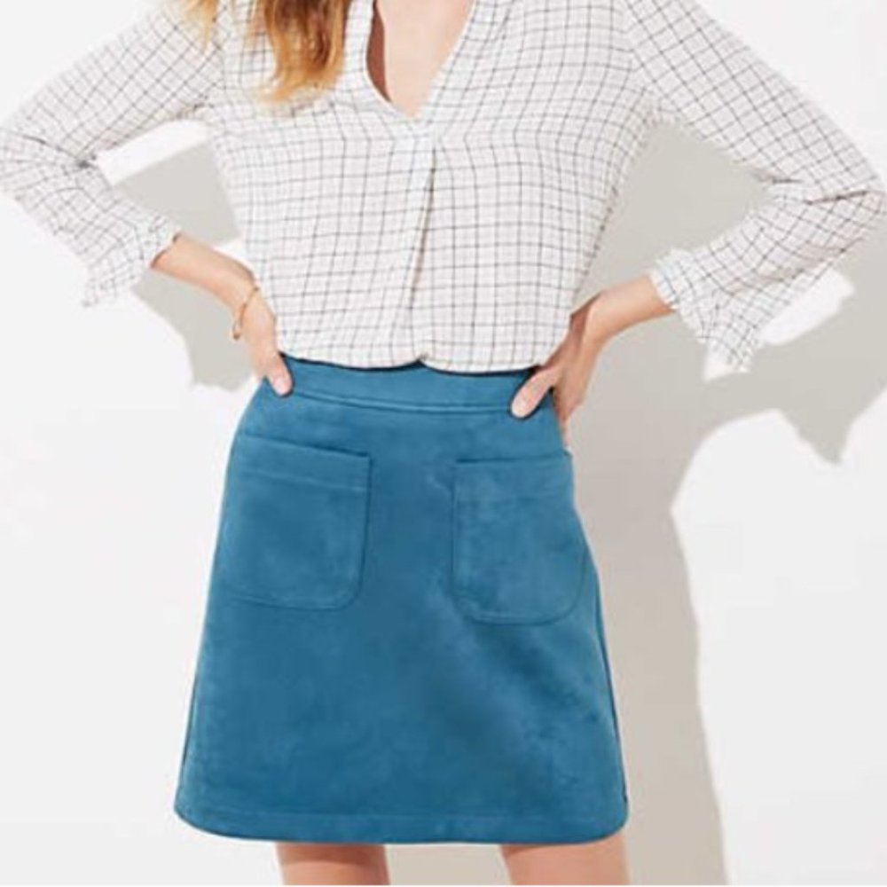 LOFT Faux Suede Pocket Shift Skirt Size 0